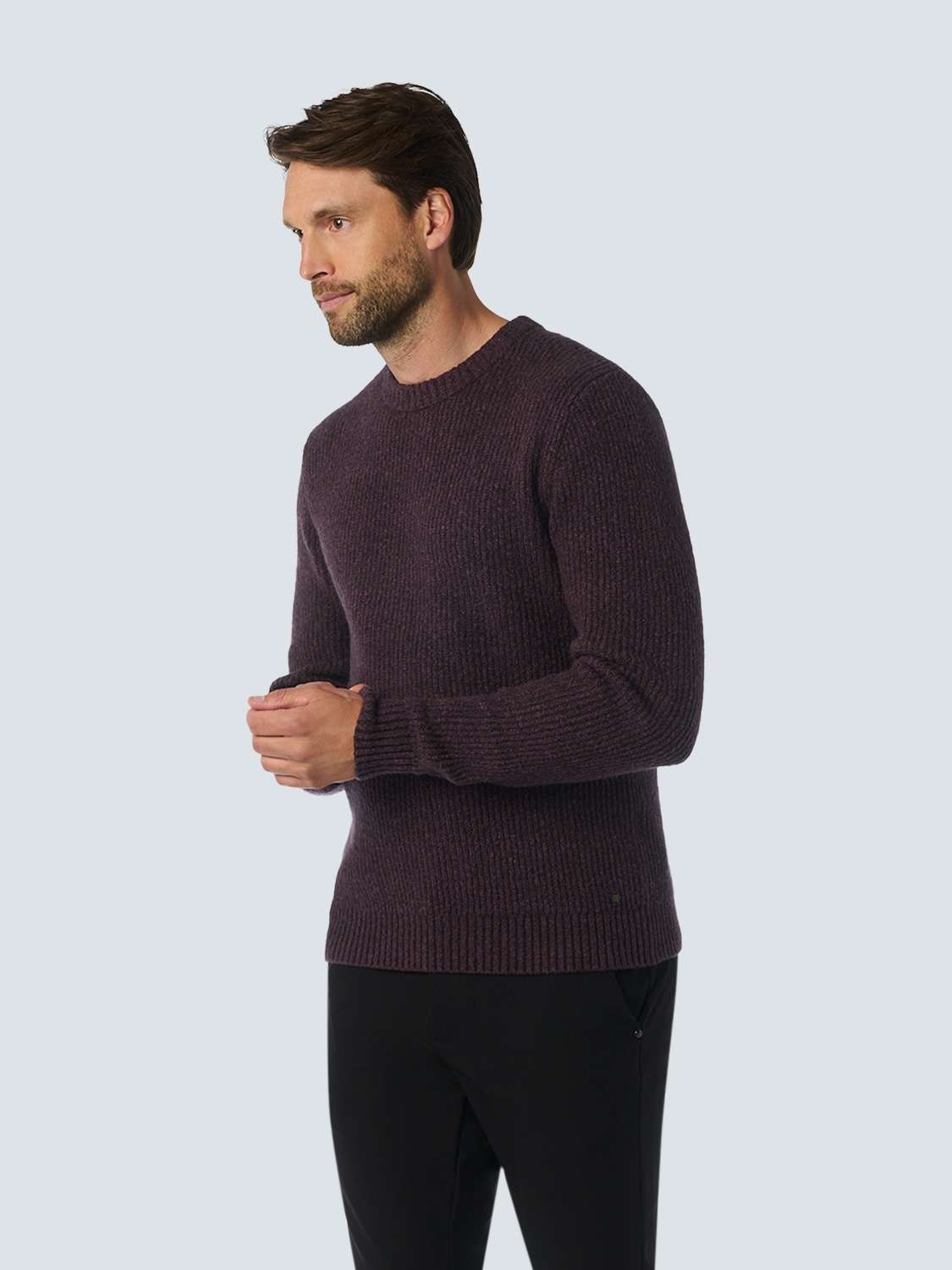 Свитер с круглым вырезом»No Excess Weicher Stretch-Pullover«