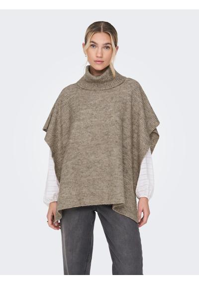 Вязаное пончо в рубчик с водолазкой ONLLOVISA LIFE KNIT PONCHO ACC