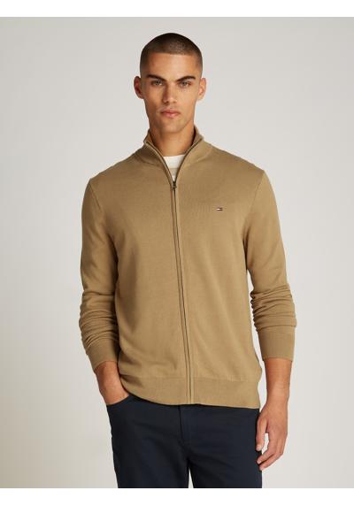 Кардиган с вышивкой логотипа ESSENTIAL COTTON ZIP THRU