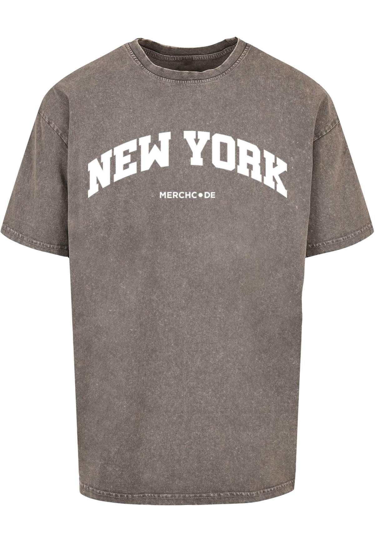 футболка»Herren New York Wording - Acid Washed Oversize Tee«