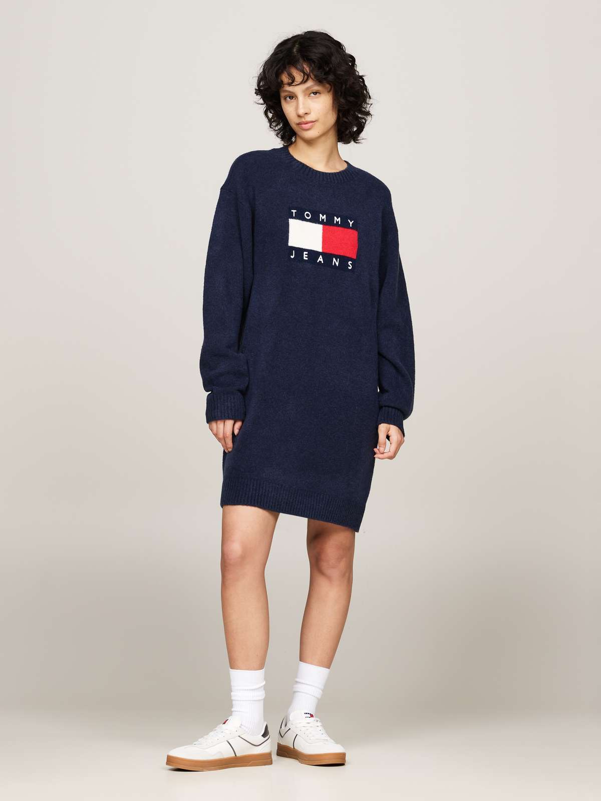 Трикотажное платье с логотипом-флагом TJW MLNGE FLAG SWEATER DRESS EXT