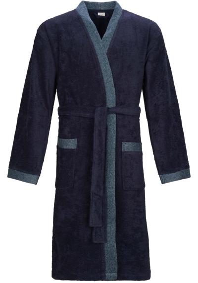 Мужской халат с воротником-кимоно, меланжевый.