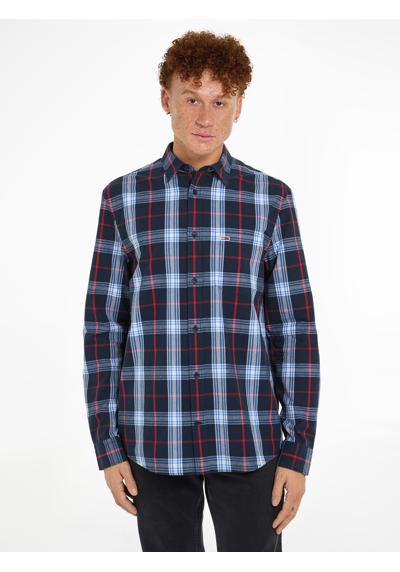 Рубашка с длинными рукавами и вышивкой логотипа»TJM REG POPLIN CHECK SHIRT«