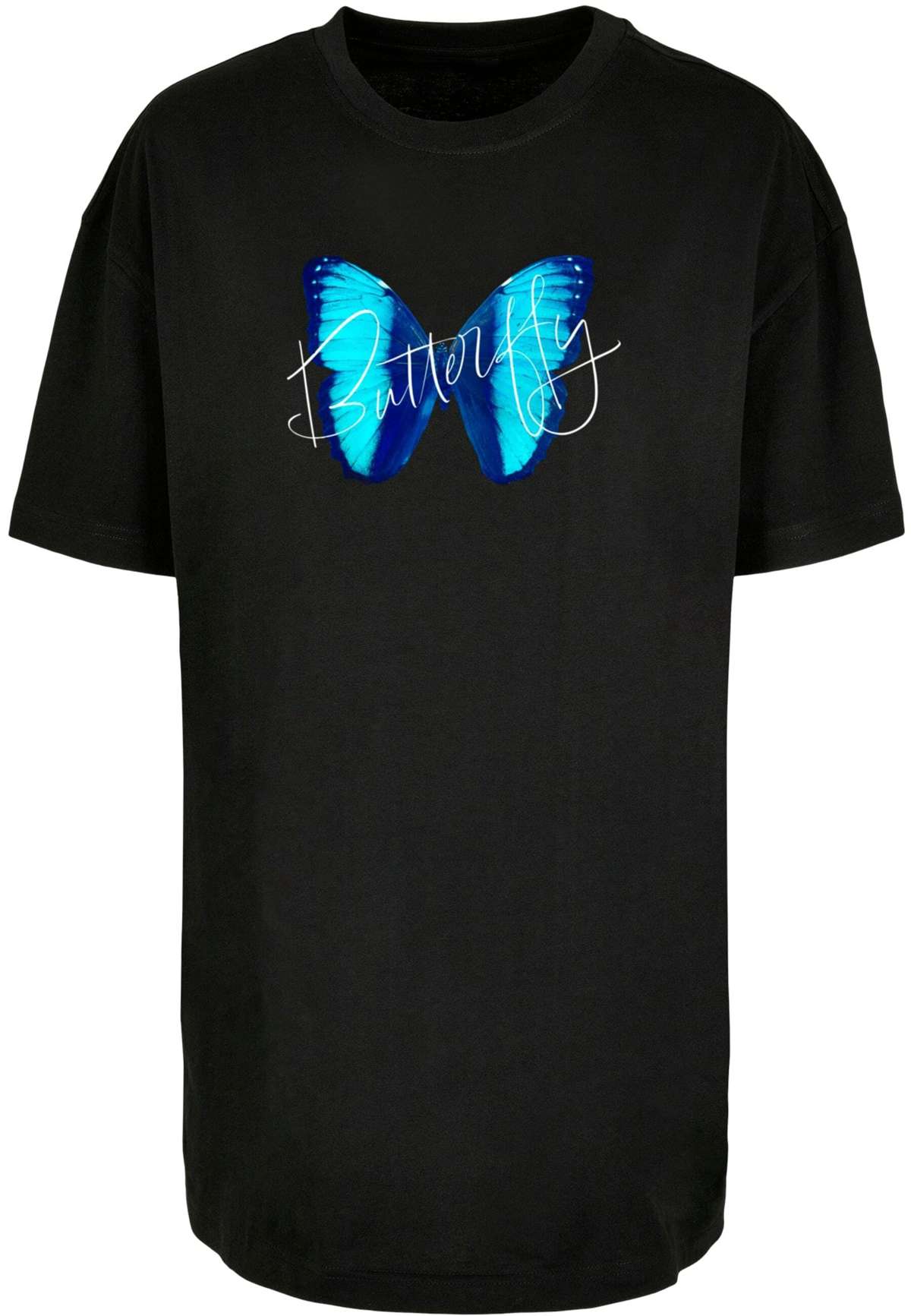 футболка »Damen Ladies Butterfly Blue Oversized Boyfriend Tee«