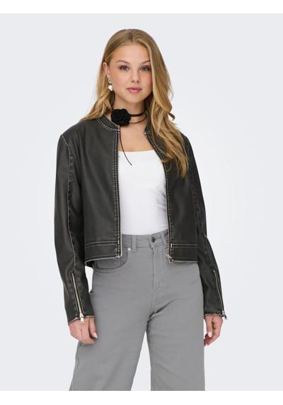 Кожаная куртка ONLMINDY FAUX LEATHER WASHED JACKET OTW