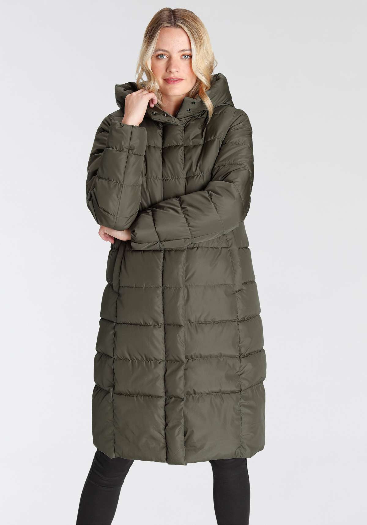 Стеганое пальто с капюшоном ONLTINA PUFFER X LONG COAT OTW