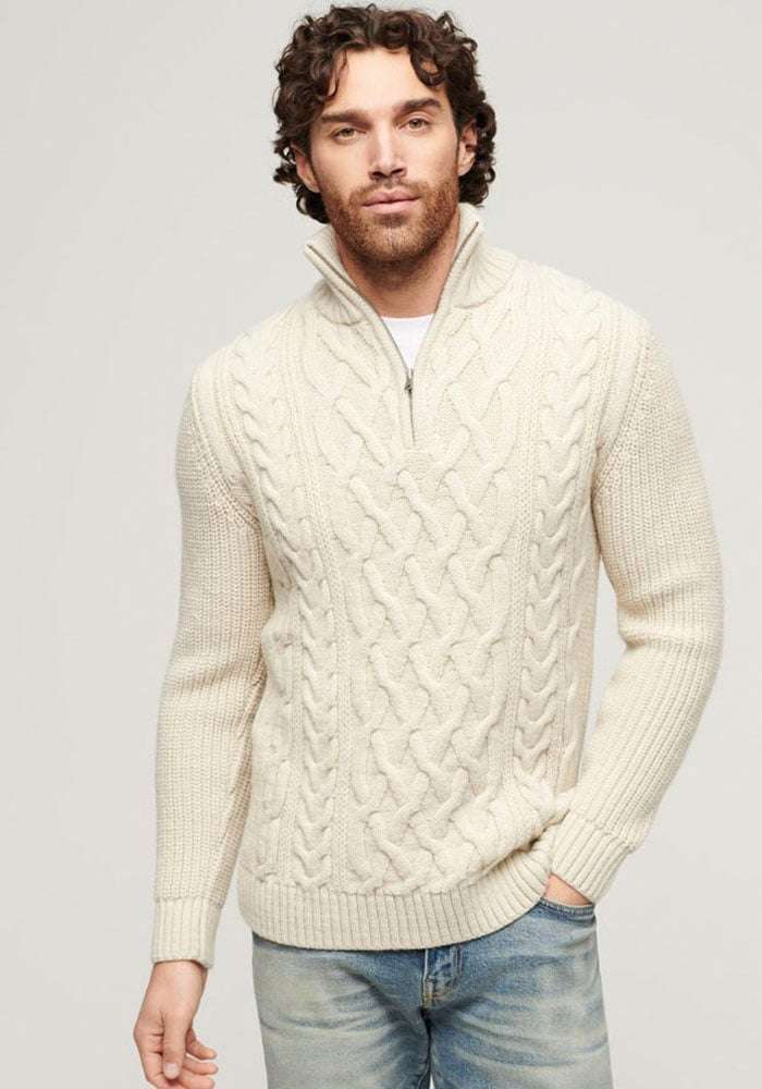 Вязаный свитер»Jacob Cable Knit Half Zip«