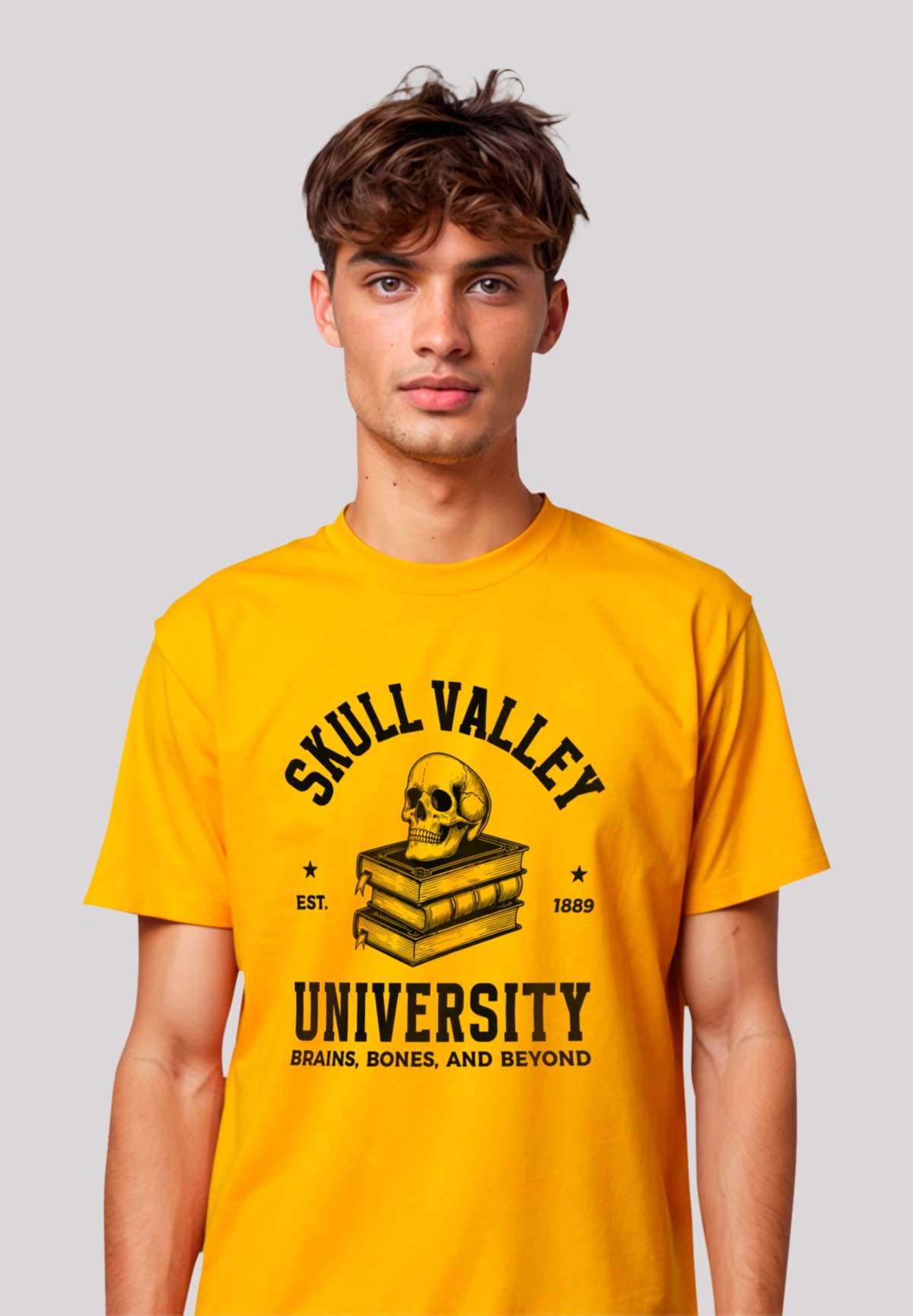 футболка»Halloween University skull valley«