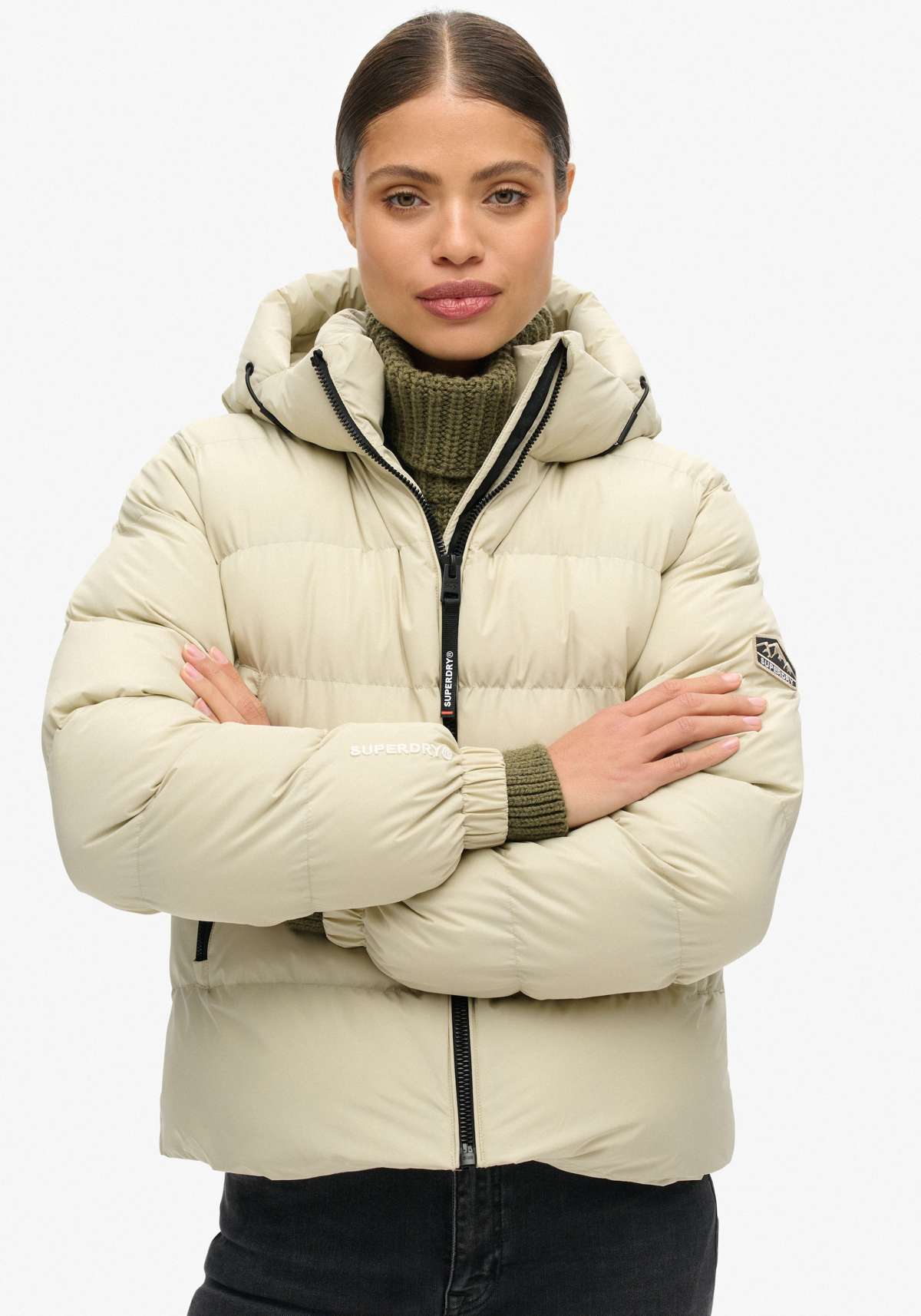 Стеганая куртка HOODED SPORTS PUFFER JACKET