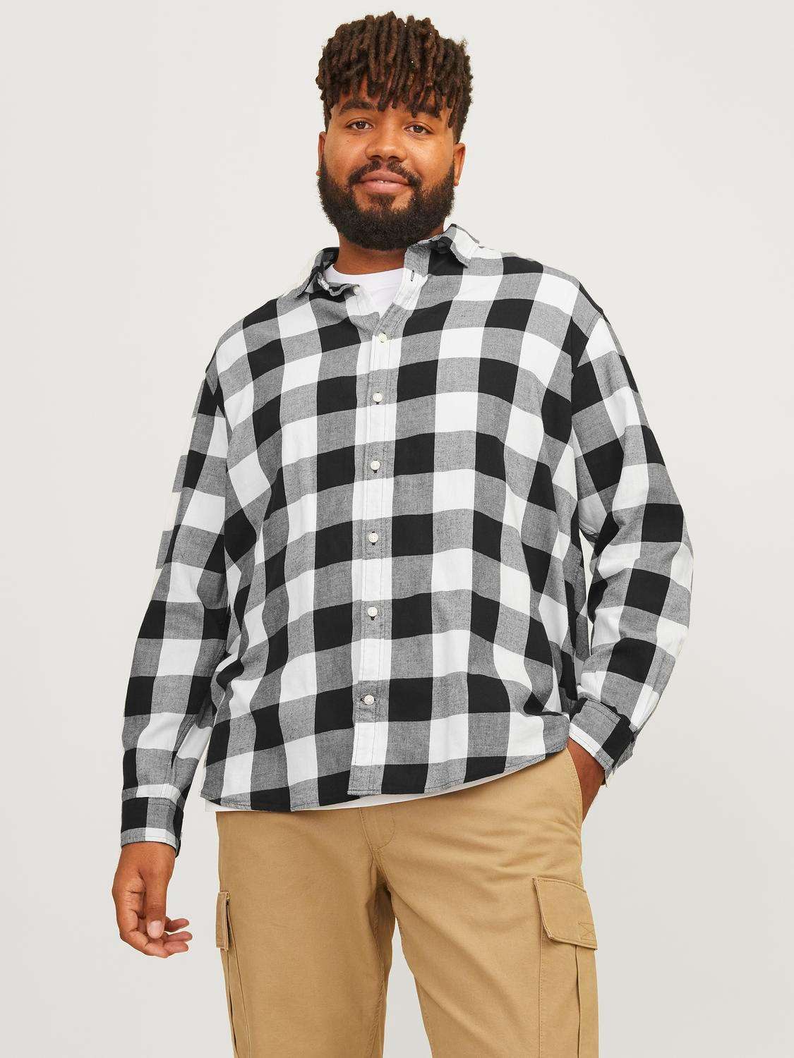 Рубашка в клетку JJEGINGHAM TWILL SHIRT L/S NOOS PLS