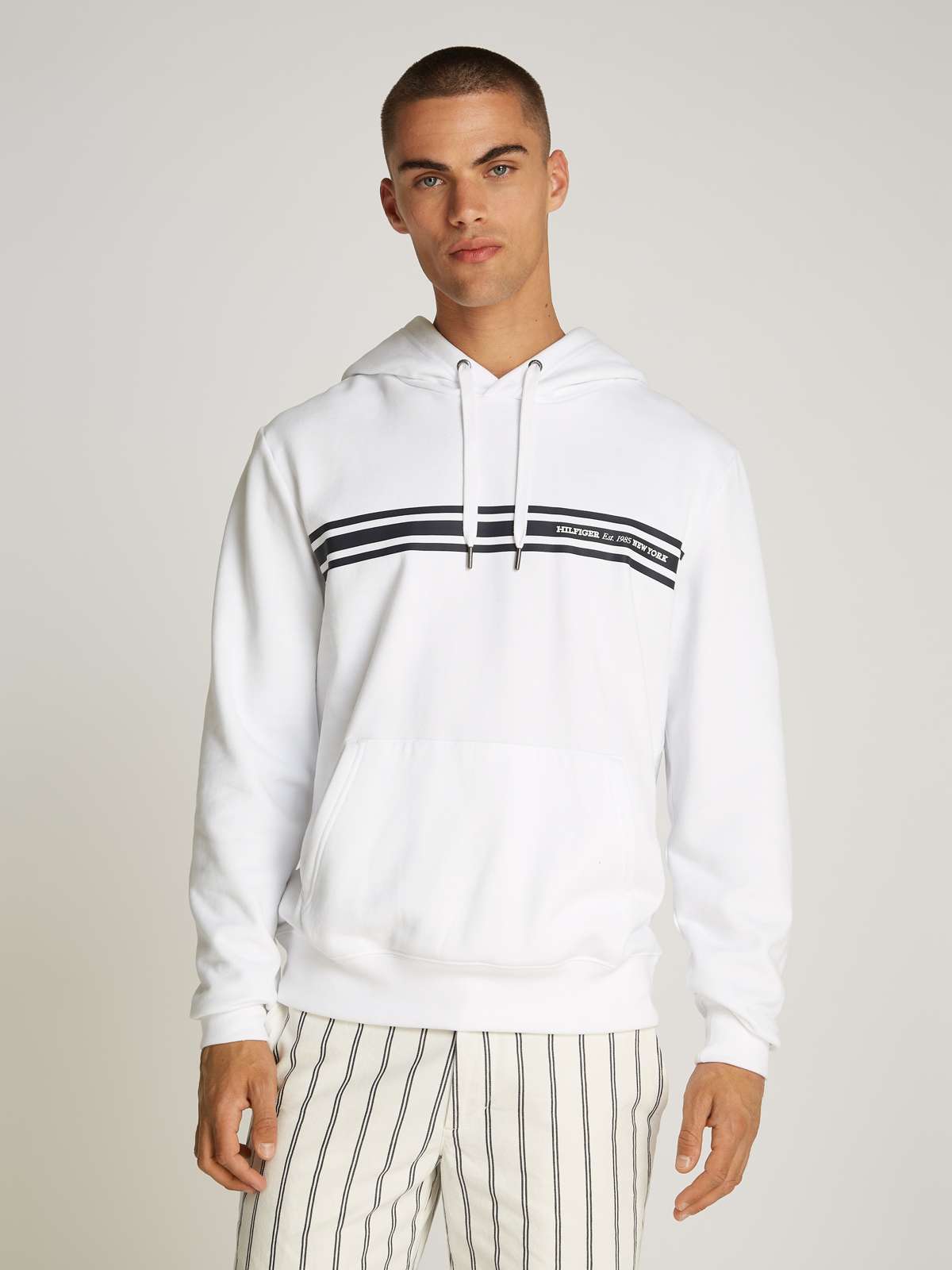 Толстовка с капюшоном и контрастным принтом CENTRAL CHEST STRIPE HOODY