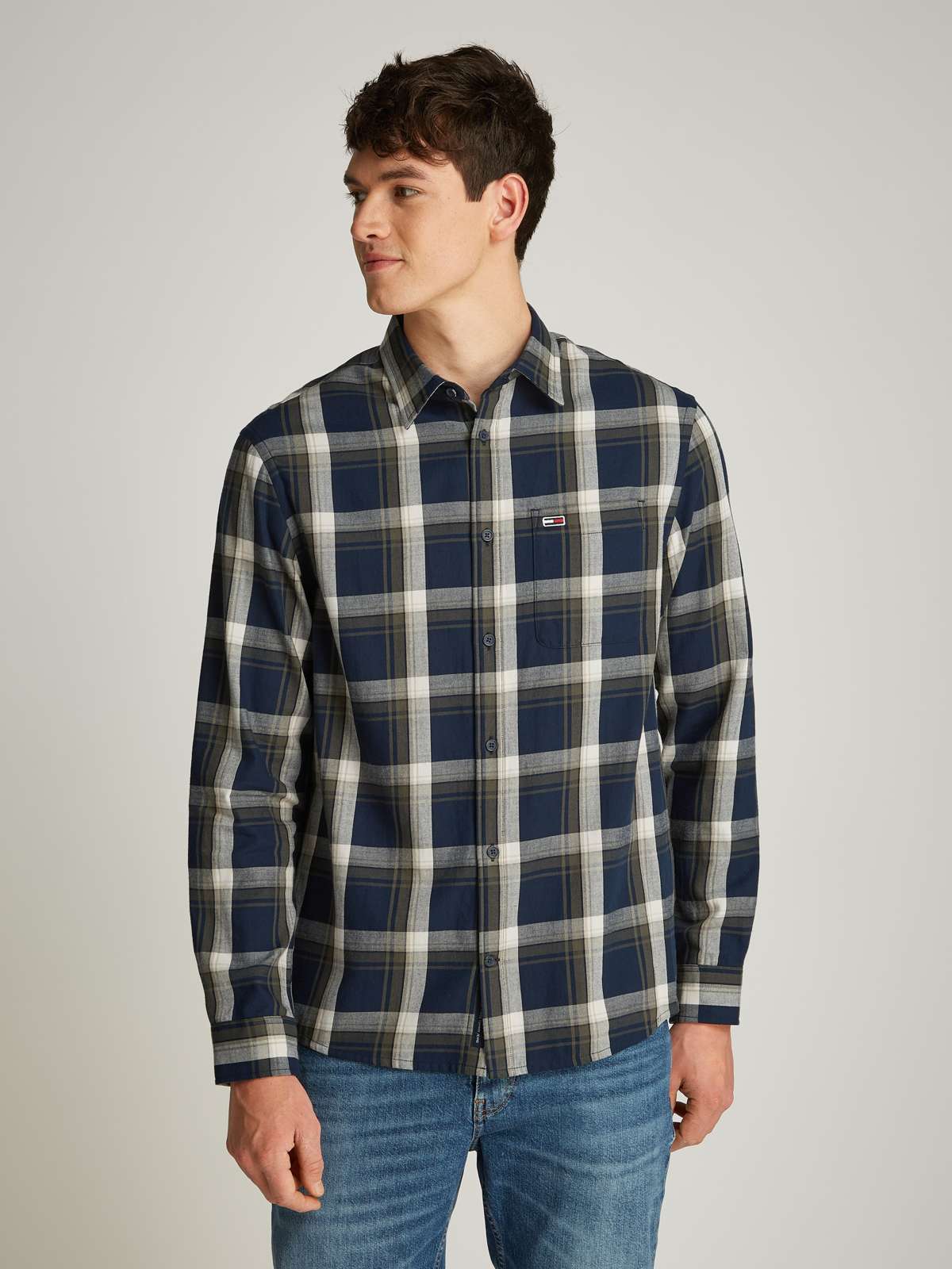 Клетчатая рубашка с клетчатым узором TJM REG CHECK FLANNEL SHIRT EXT