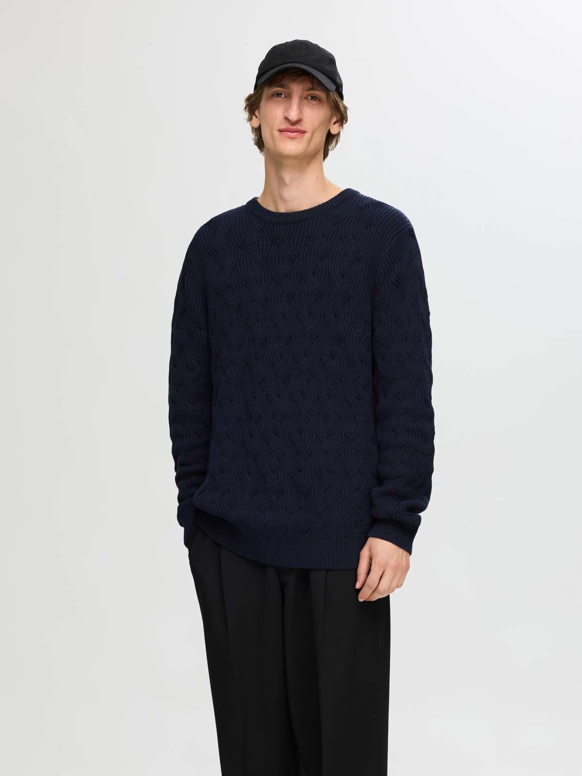 Вязаный свитер»SLHCALLIS LS KNIT CABLE CREW NECK NOOS«