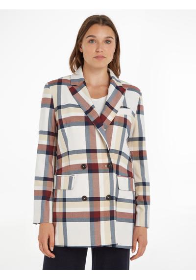 Длинный пиджак в модном стиле GLOBAL STRIPE CHECK DB BLAZER