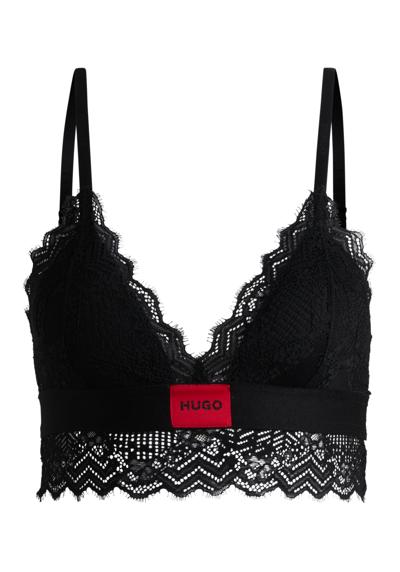 Бюстгальтер с треугольными чашками и лейблом Hugo на поясе. »TRIANGLE PADDED LACE«