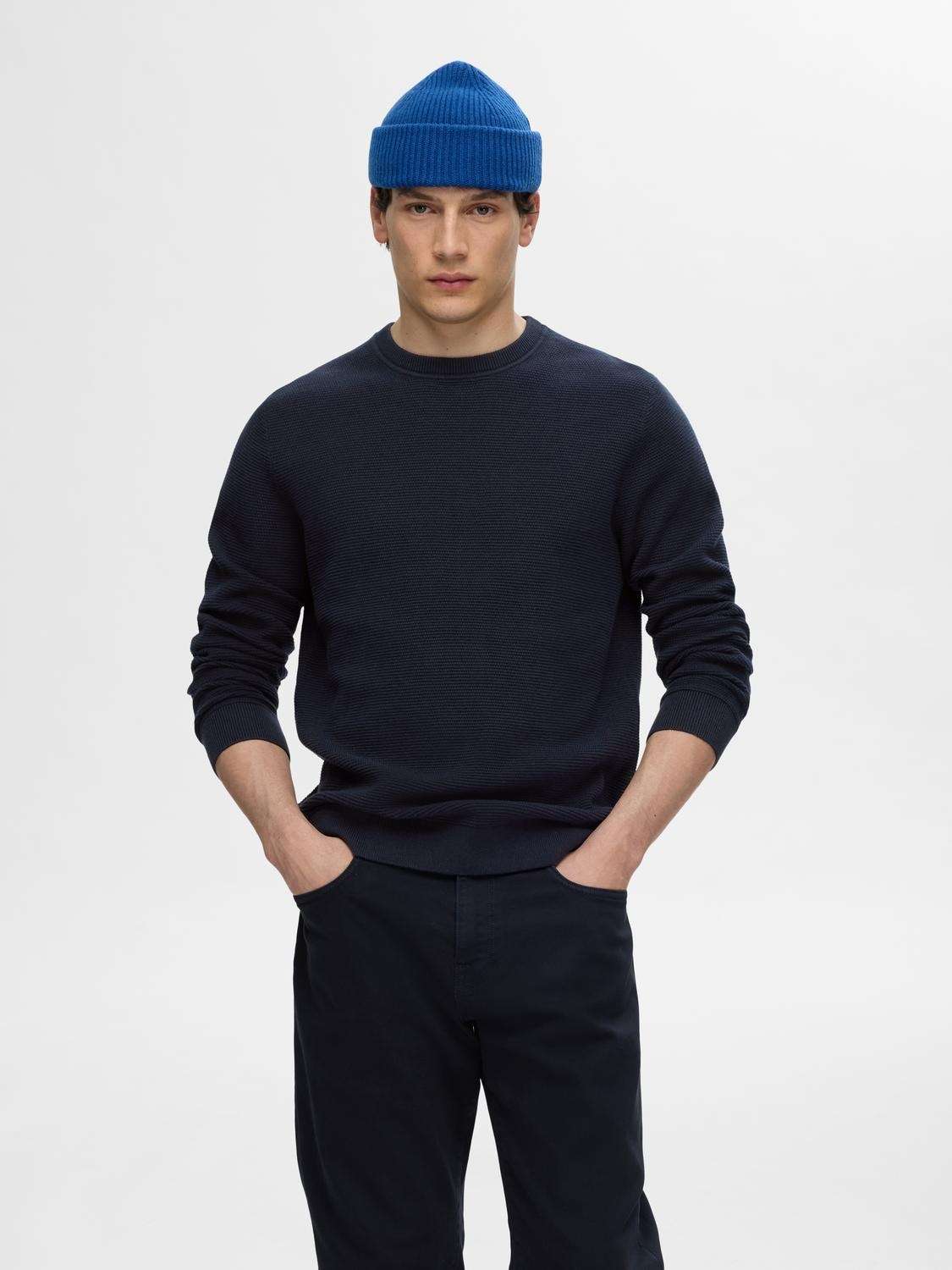 Вязаный свитер SLHROSS LS KNIT STRUCTURE CREW NECK NOOS