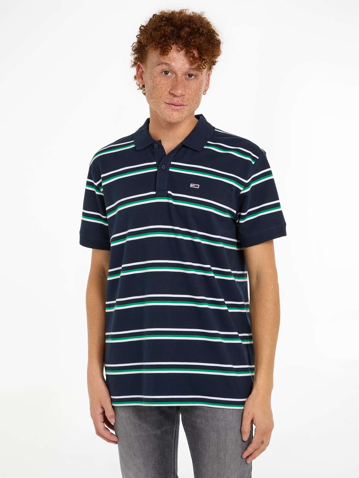 Рубашка-поло с вышивкой логотипа»TJM REG ESSENTIAL STRIPE POLO«