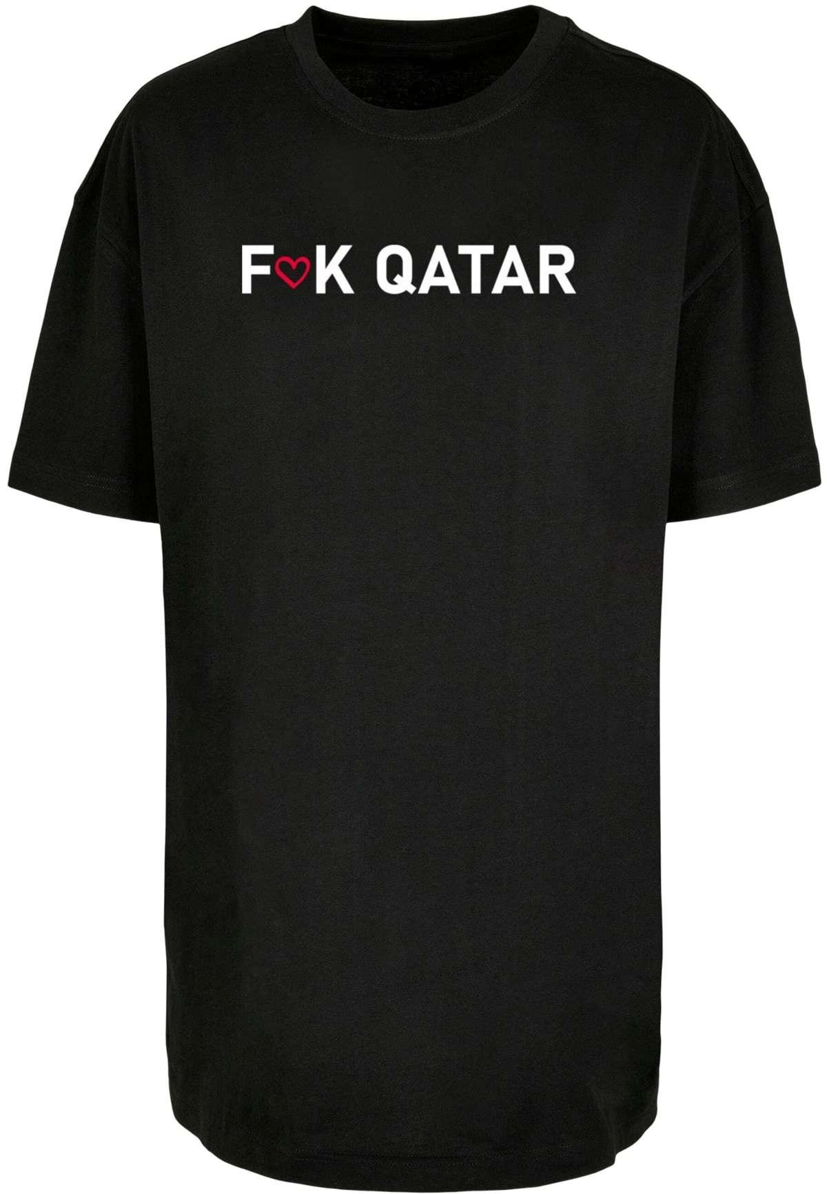 футболка »Damen Ladies Qatar Heart Oversized Boyfriend Tee«