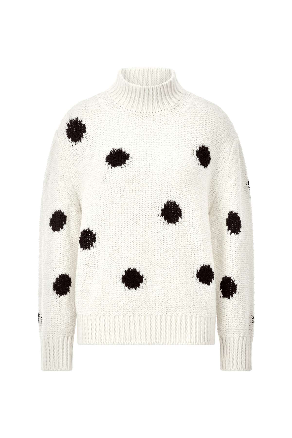 Вязаный свитер в крупный горошек »Dotted mock neck«