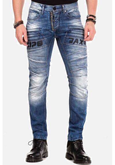 Джинсы узкого кроя с декоративной молнией. Jeans