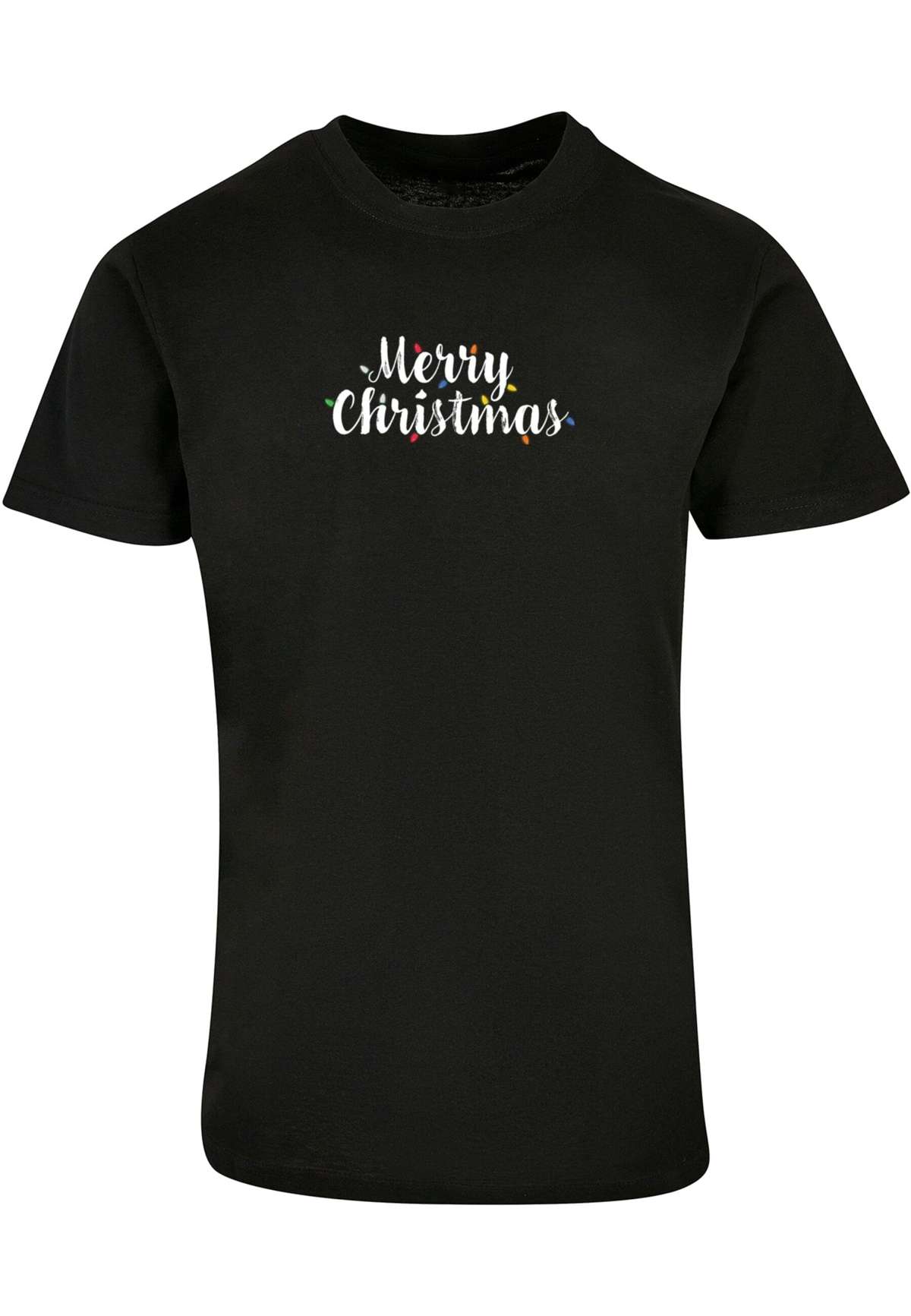 футболка»Herren Merry Christmas Lights Basic Round Neck T-Shirt«