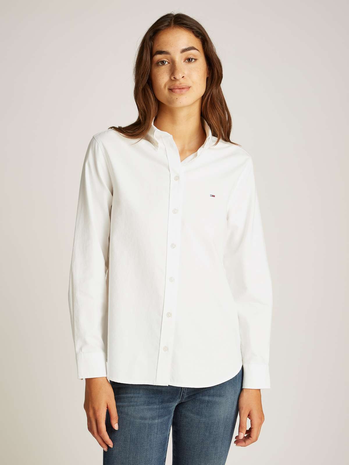 Блузка-рубашка с вышивкой логотипа TJW REG OXFORD SHIRT