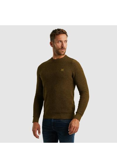 Свитер с круглым вырезом и вышивкой логотипа Crewneck collar cotton mouline