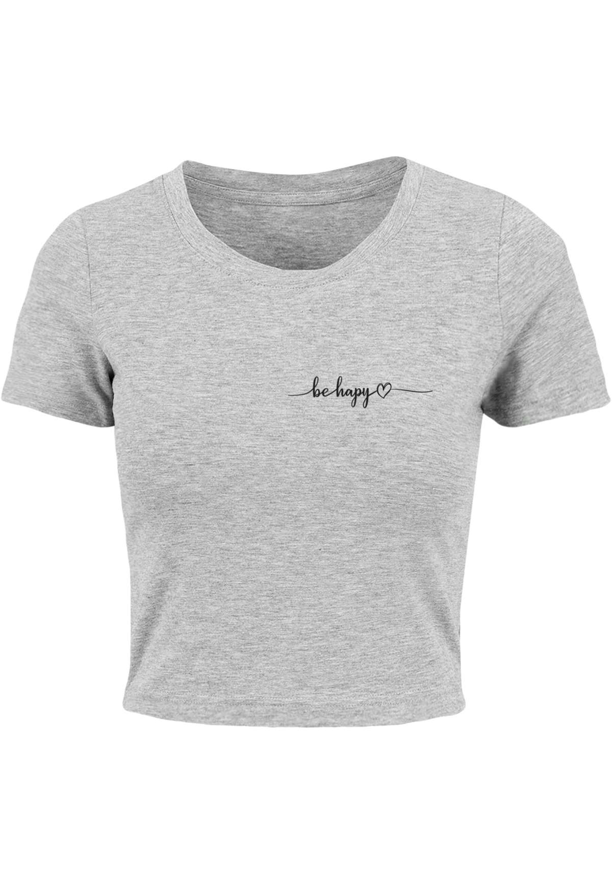 футболка »Damen Ladies Be Happy Cropped Tee«