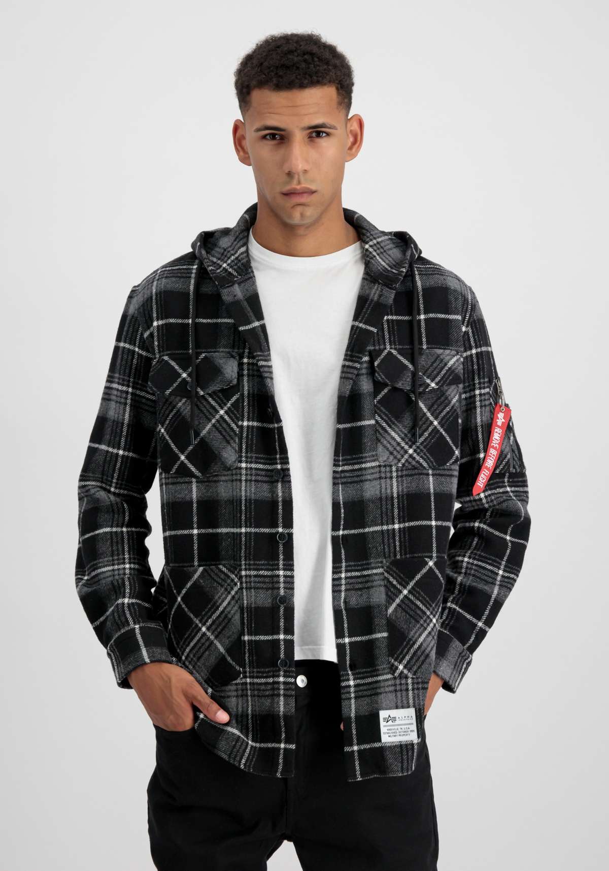 Толстовка с капюшоном Men - Shirts Flannel Hoodie Shirt