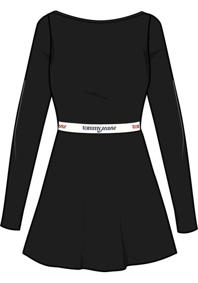 Платье из джерси с эластичным поясом с логотипом TJW TAPE FIT FLARE DRESS EXT