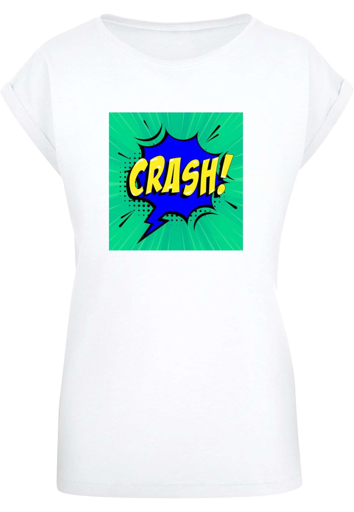 футболка »Damen Ladies CRASH Comic Extended Shoulder Tee«