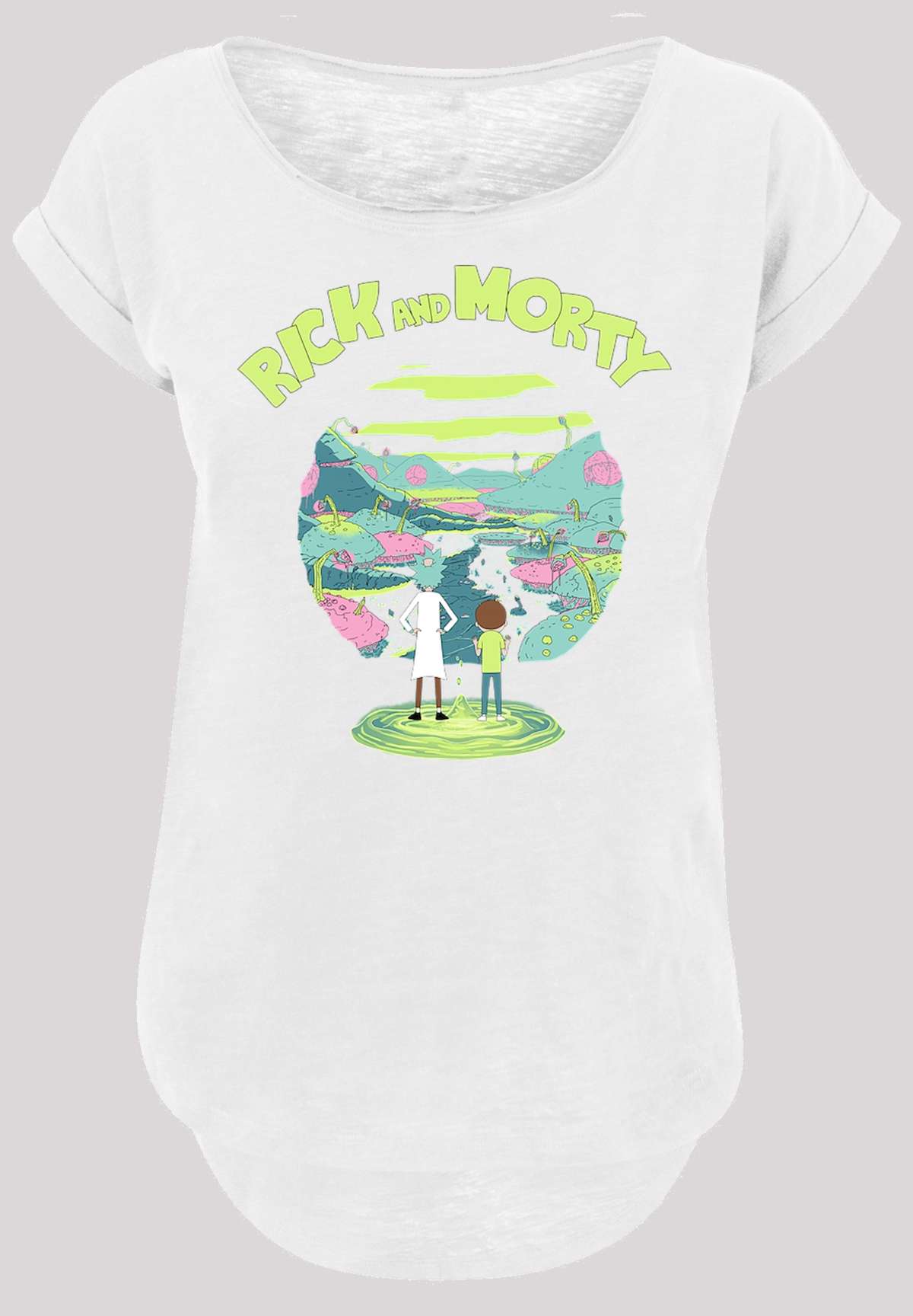 Рубашка с коротким рукавом »Damen Rick and Morty with Ladies Long Slub Tee«