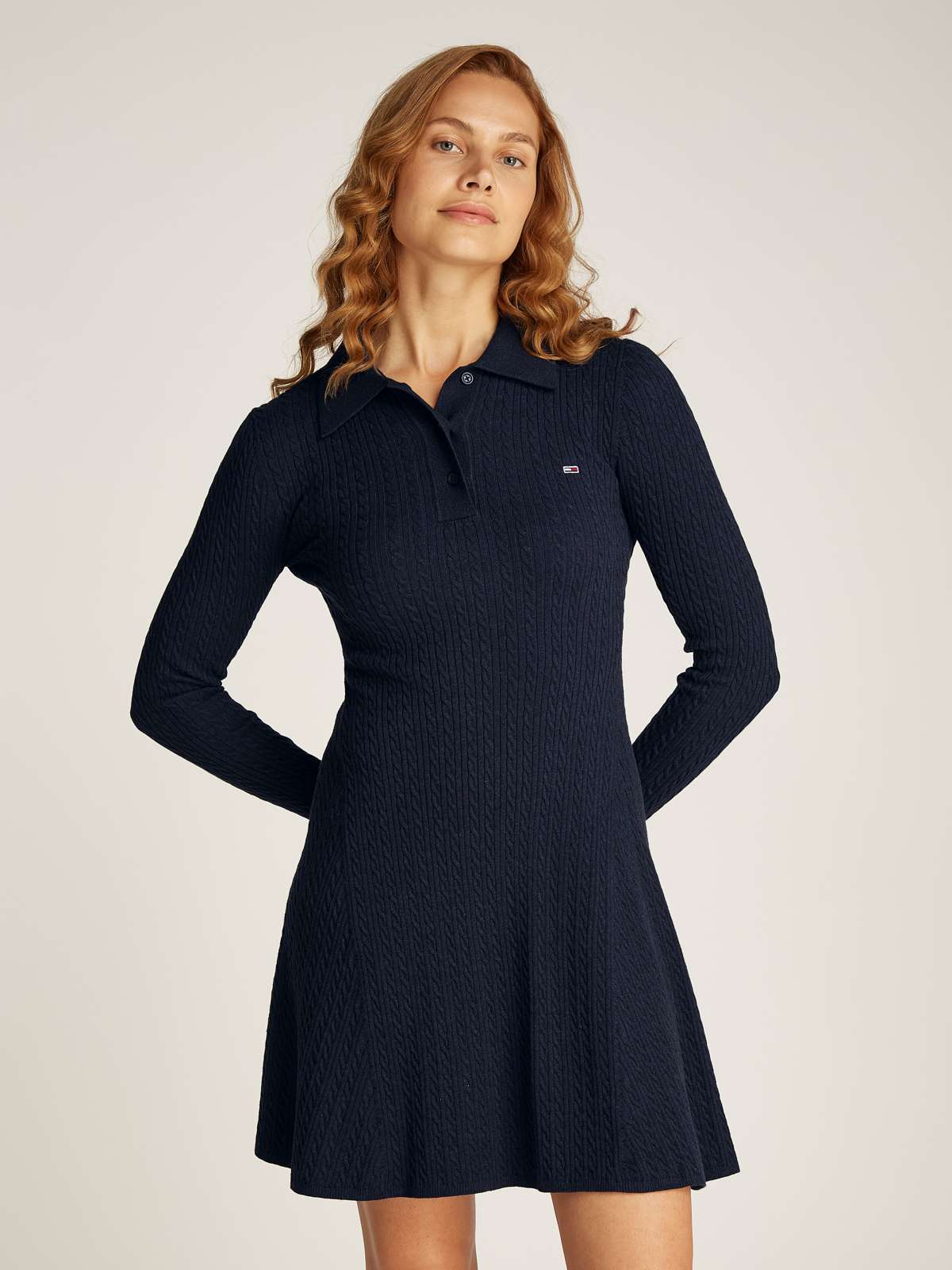 Вязаное платье мелким косым узором TJW F&F POLO CABLE SWEATER DRESS