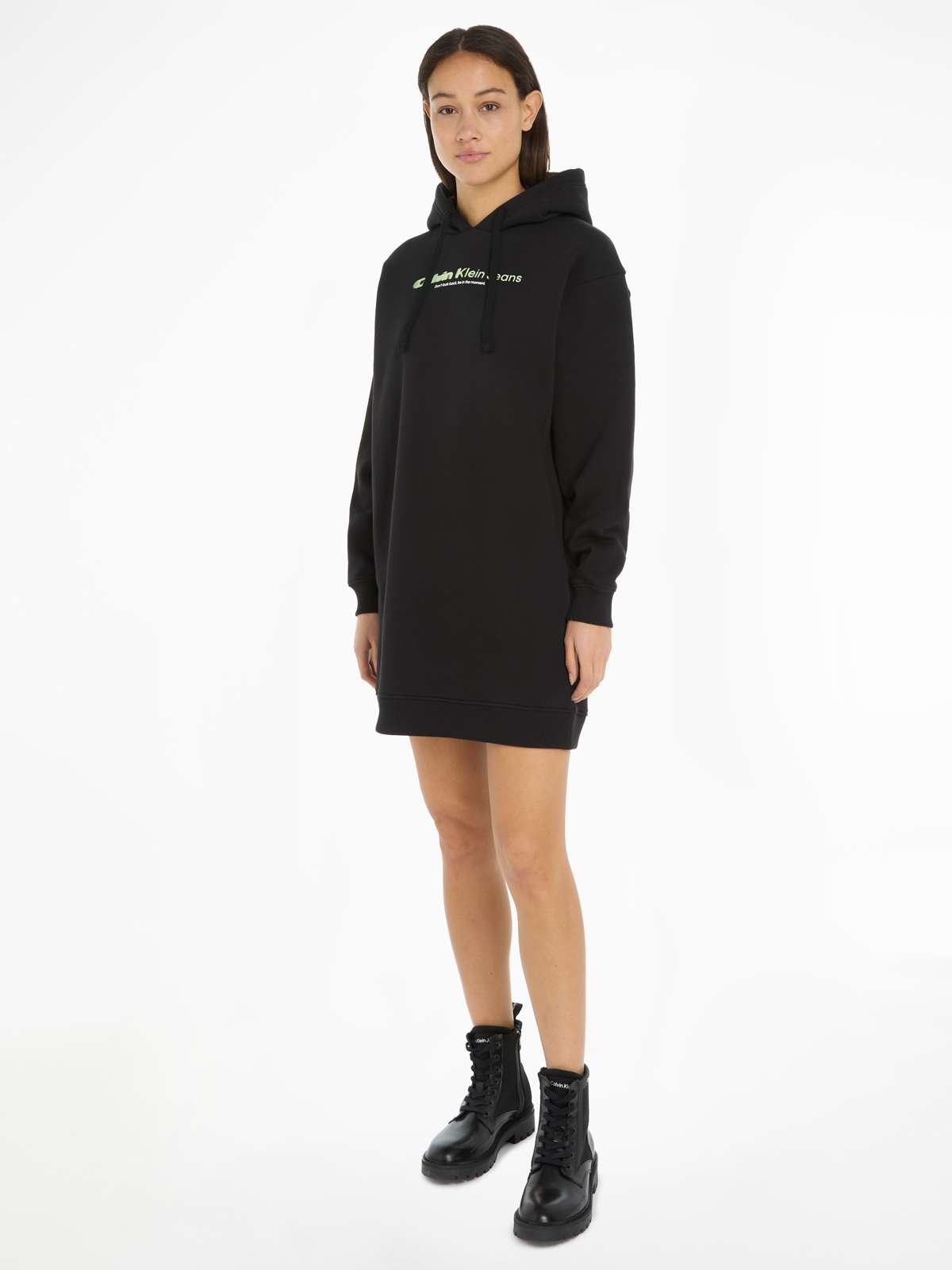 спортивное платье CK SLOGAN HOODIE DRESS