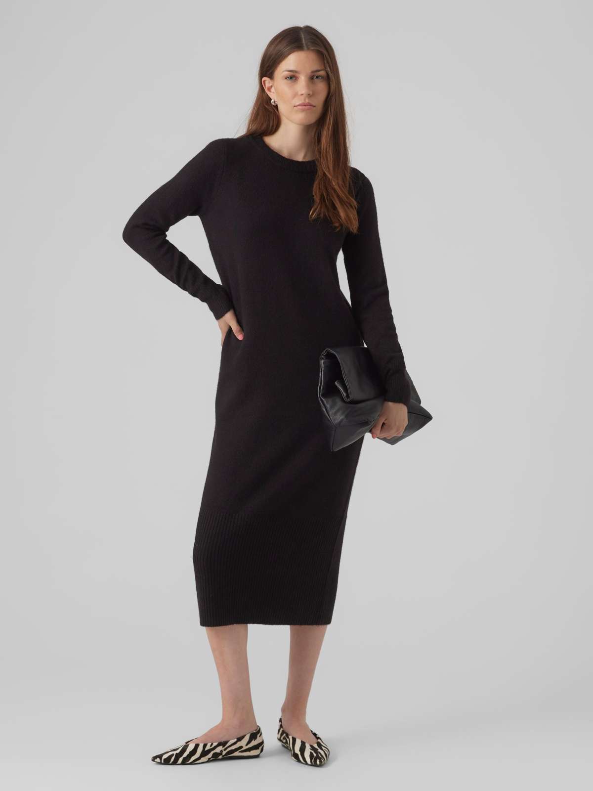 Трикотажное платье »VMPLAZA LS O-NECK CALF DRESS GA BOO«