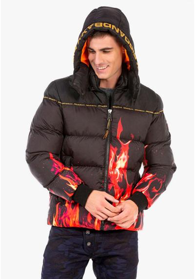 Стеганая куртка в прохладном огненном дизайне
