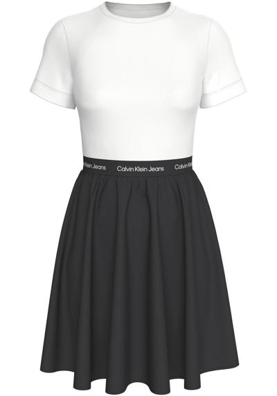 Платье-блузка с надписью-логотипом »LOGO ELASTIC SHORT SLEEVE DRESS«