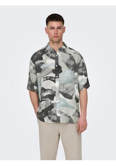 Льняная рубашка ONSBUD LIFE SS RLX AOP LINEN SHIRT NOOS