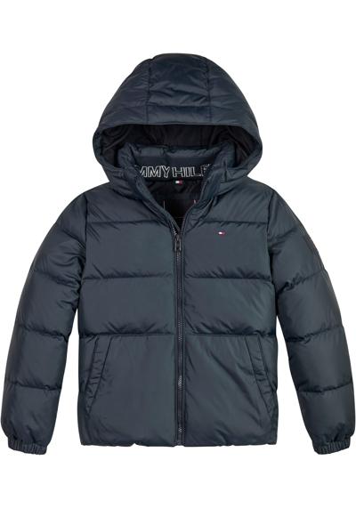 Стеганая куртка с капюшоном детская до 16 лет с тиснением логотипа