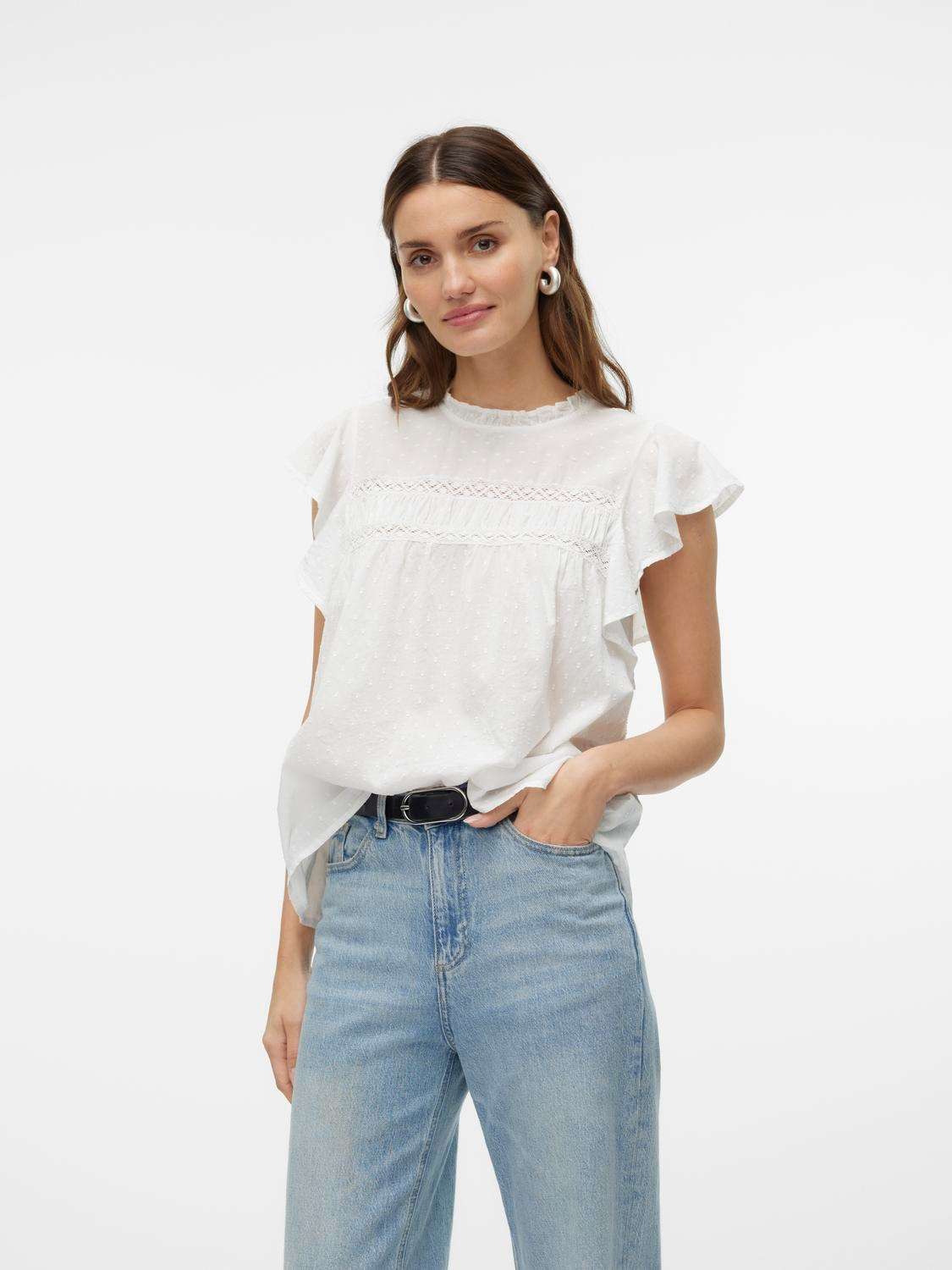 Блузка-рубашка VMTRINE SL LACE TOP WVN NOOS