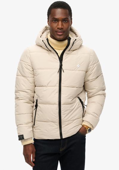 Стеганая куртка с капюшоном с контрастной вышивкой»HOODED SPORTS PUFFR JACKET«