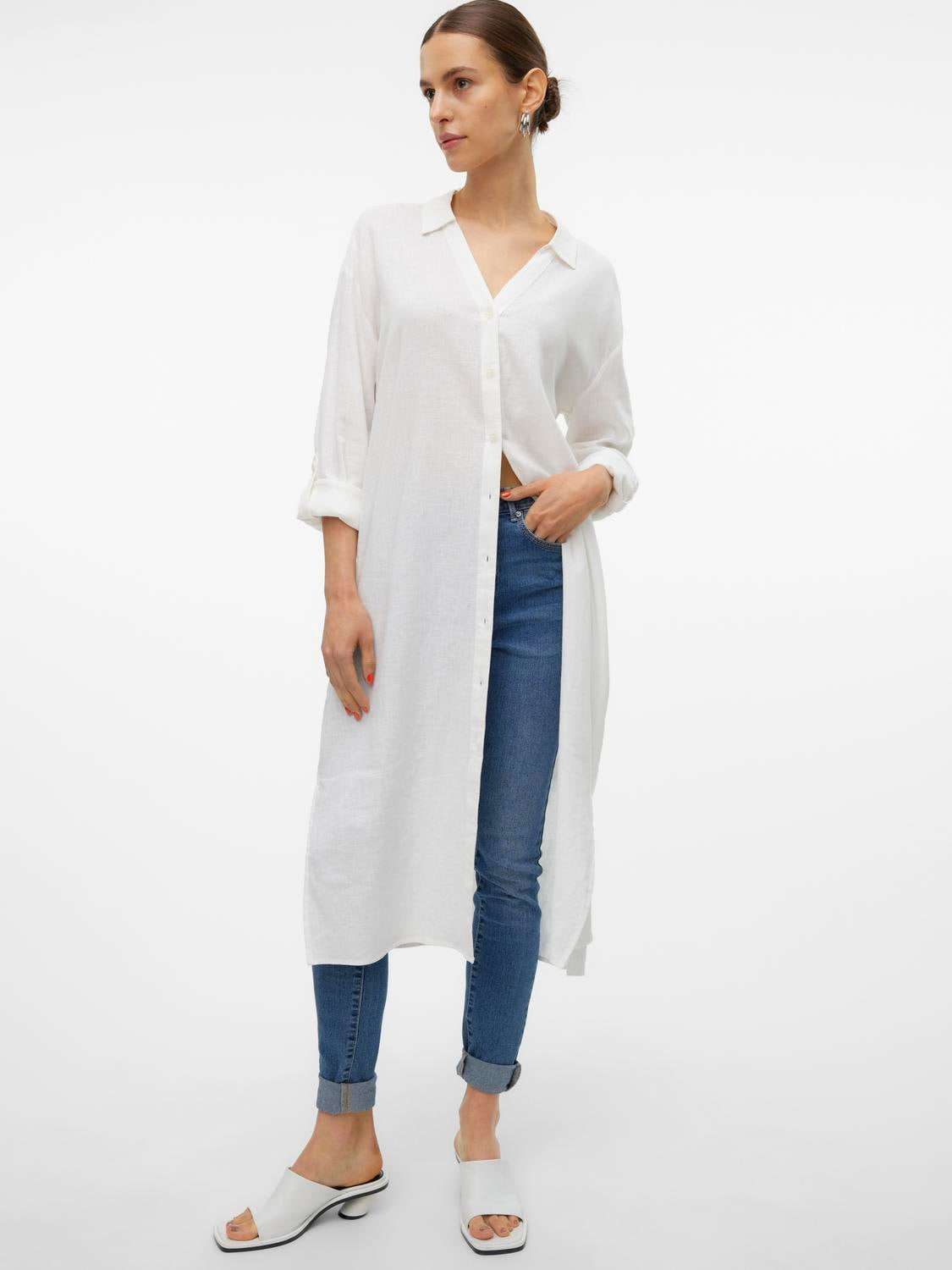 Платье-рубашка VMLINN LOOSE CALF SHIRT WVN NOOS