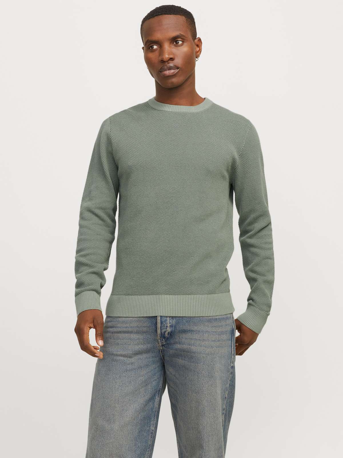 Свитер с круглым вырезом в вязаном виде JJEGLOBE KNIT CREW NECK NOOS