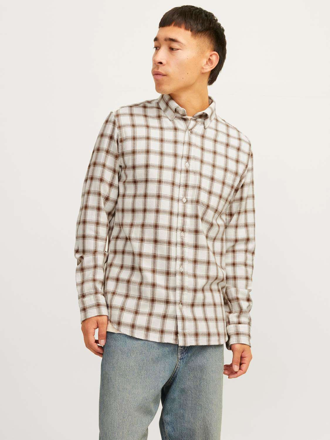 Рубашка с длинным рукавом JPRBLUBROOK CHECK STRUCTURE L/S SHIRT SN