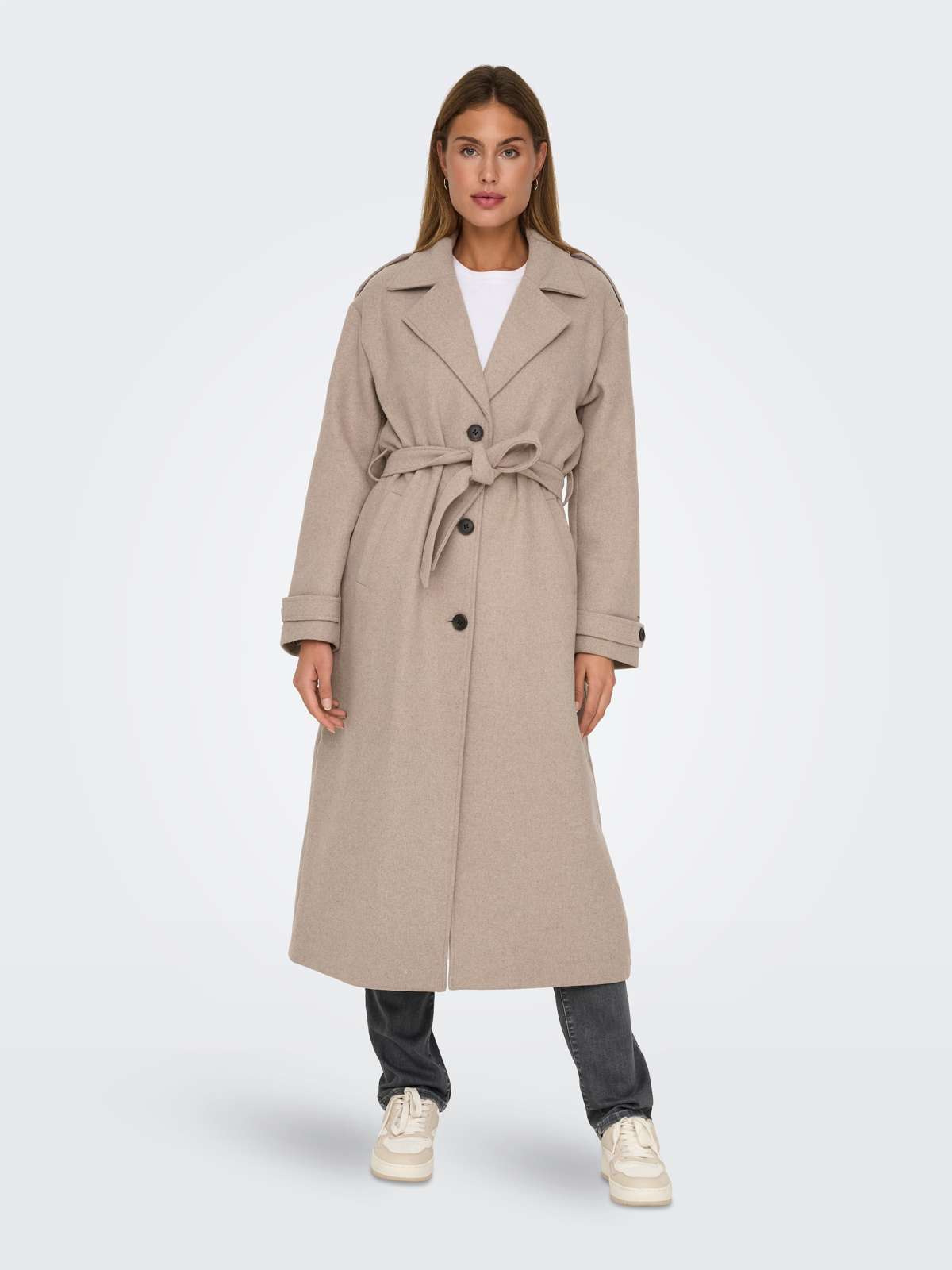 Длинное пальто из шерсти ONLNALINA X-LONG WOOL TRENCHCOAT OTW