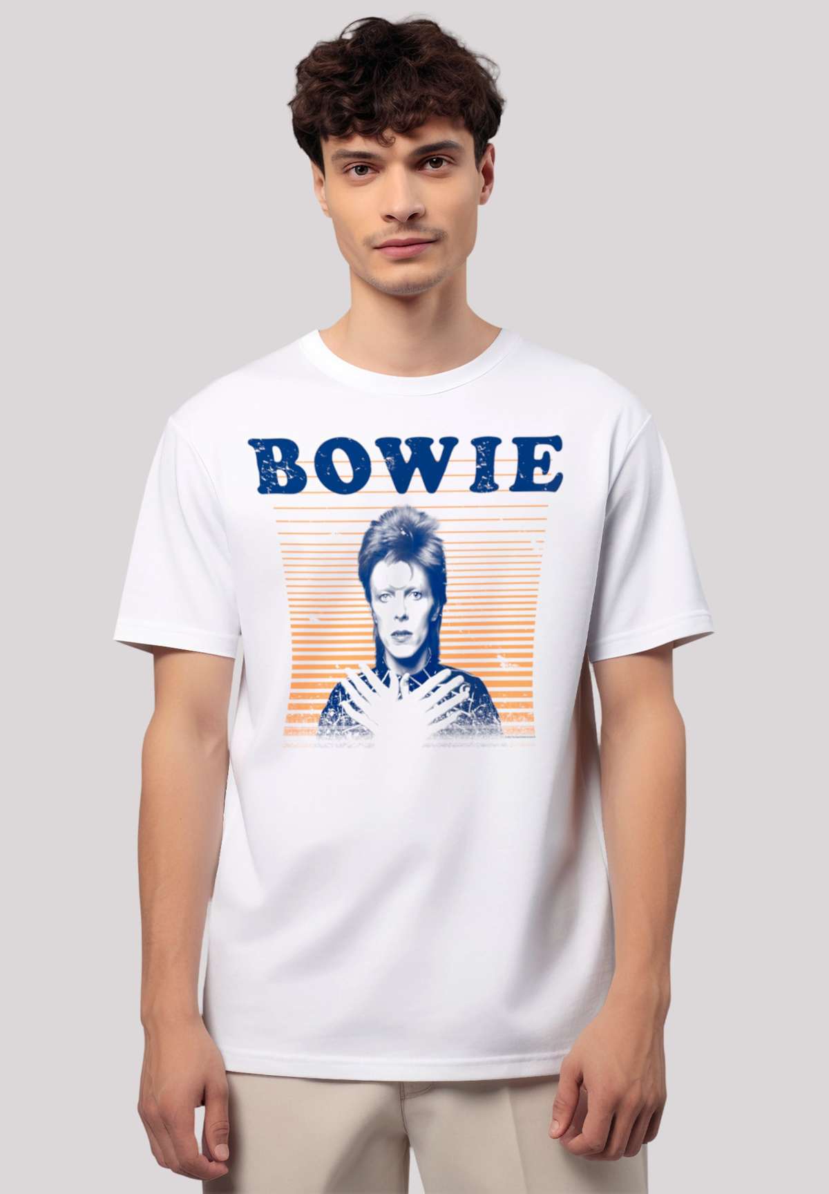 футболка»David Bowie Orange Stripes«