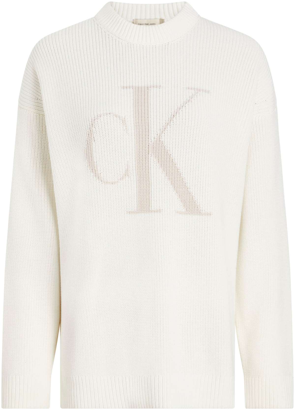 Вязаный свитер с вышивкой логотипа CK INTARSIA HIGH NECK SWEATER