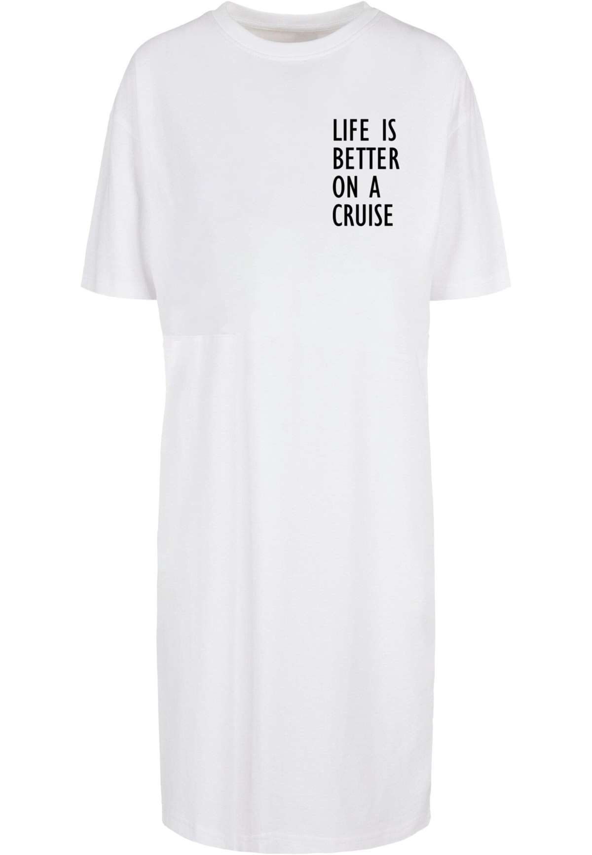 Платье-рубашка »Damen Ladies Life Is Better Oversized Slit Tee Dress«