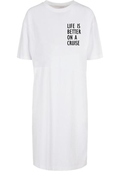 Платье-рубашка »Damen Ladies Life Is Better Oversized Slit Tee Dress«