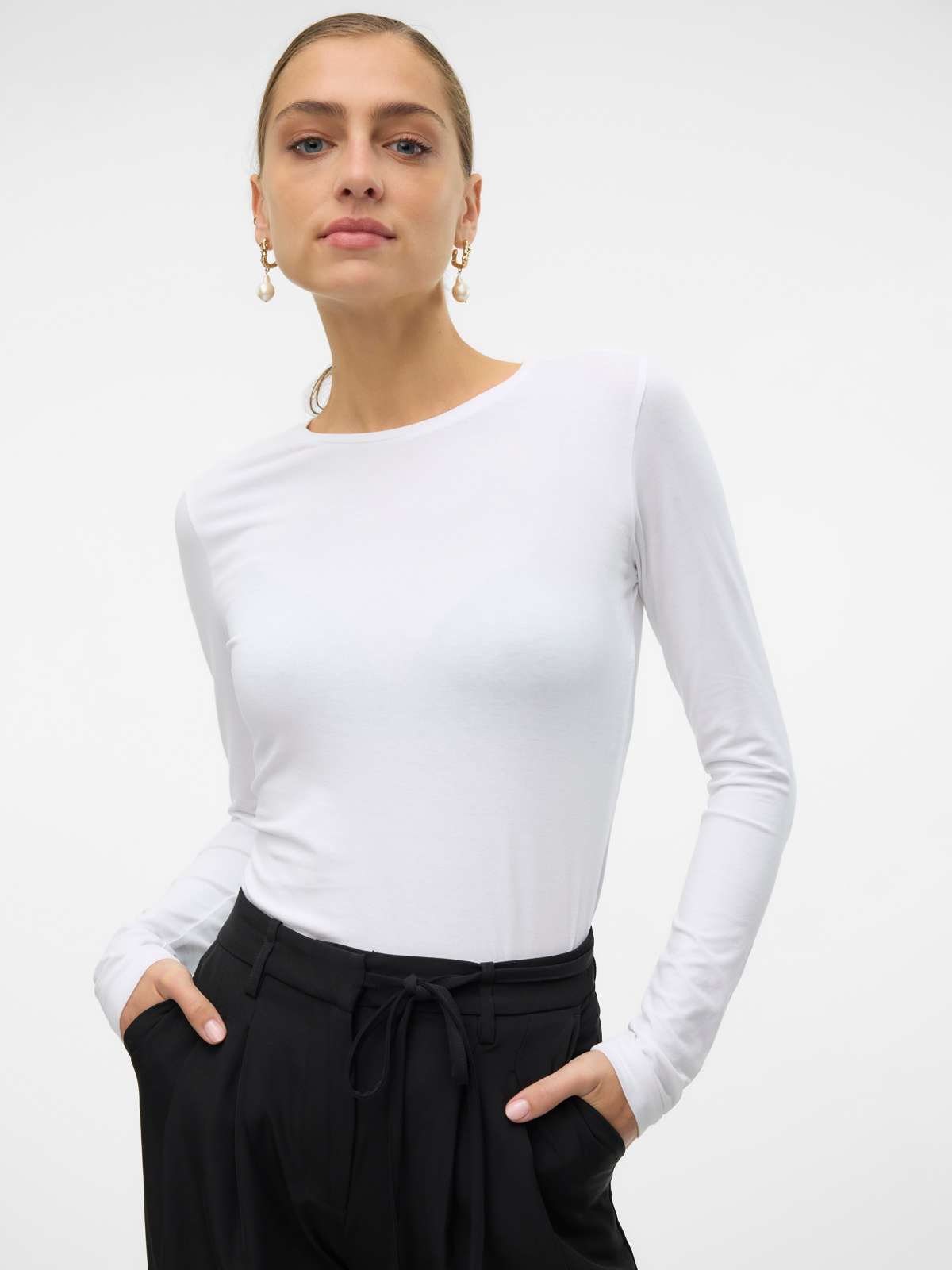 Рубашка с длинным рукавом VMLULU LS O-NECK TOP JRS GA NOOS